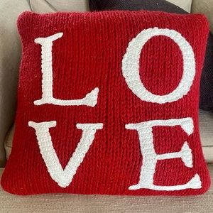 “LOVE” large down filled throw pillow